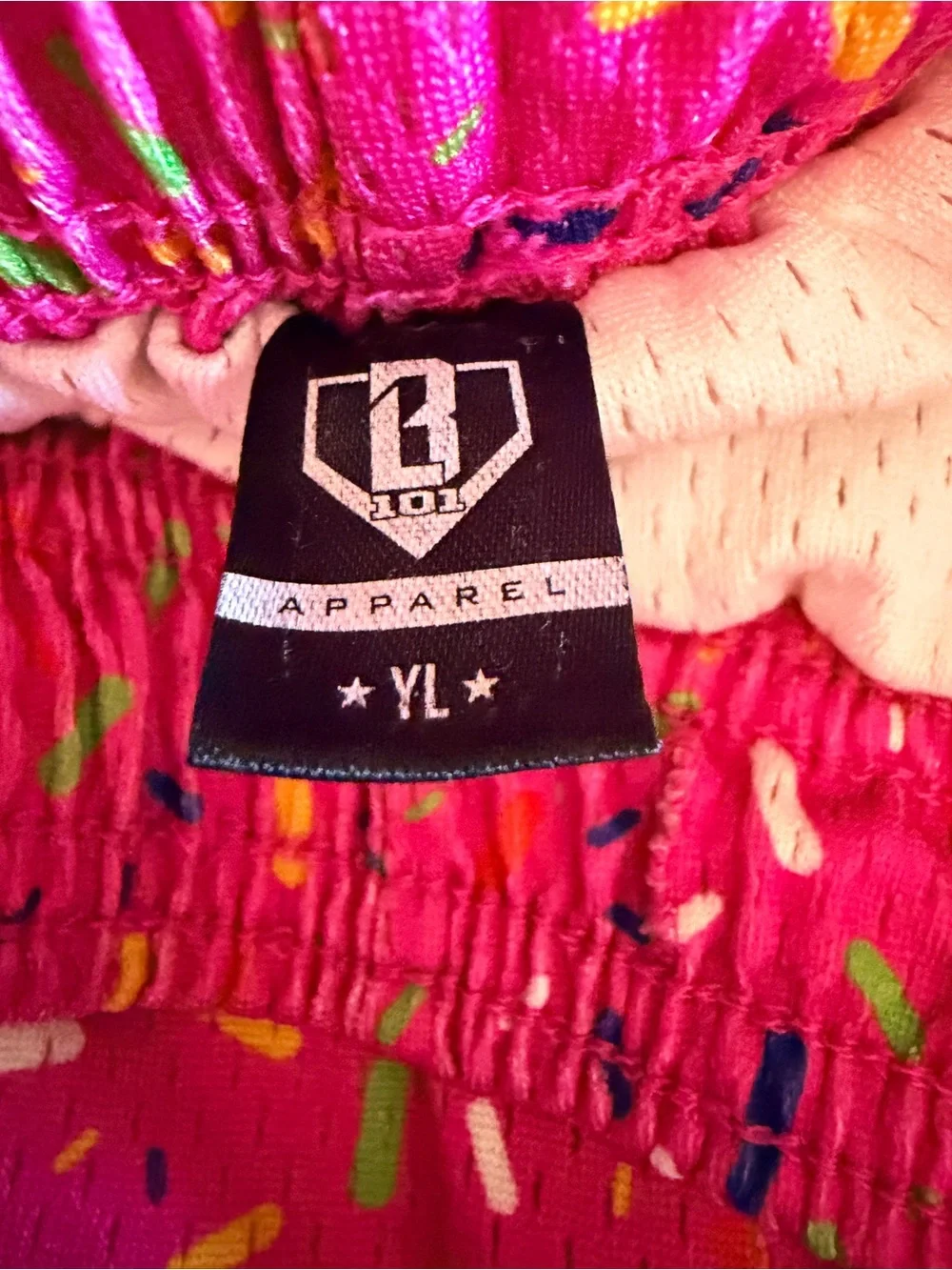 Men’s  Hot Pink Sprinkle Athletic Shorts with Waffle Drip Graphic